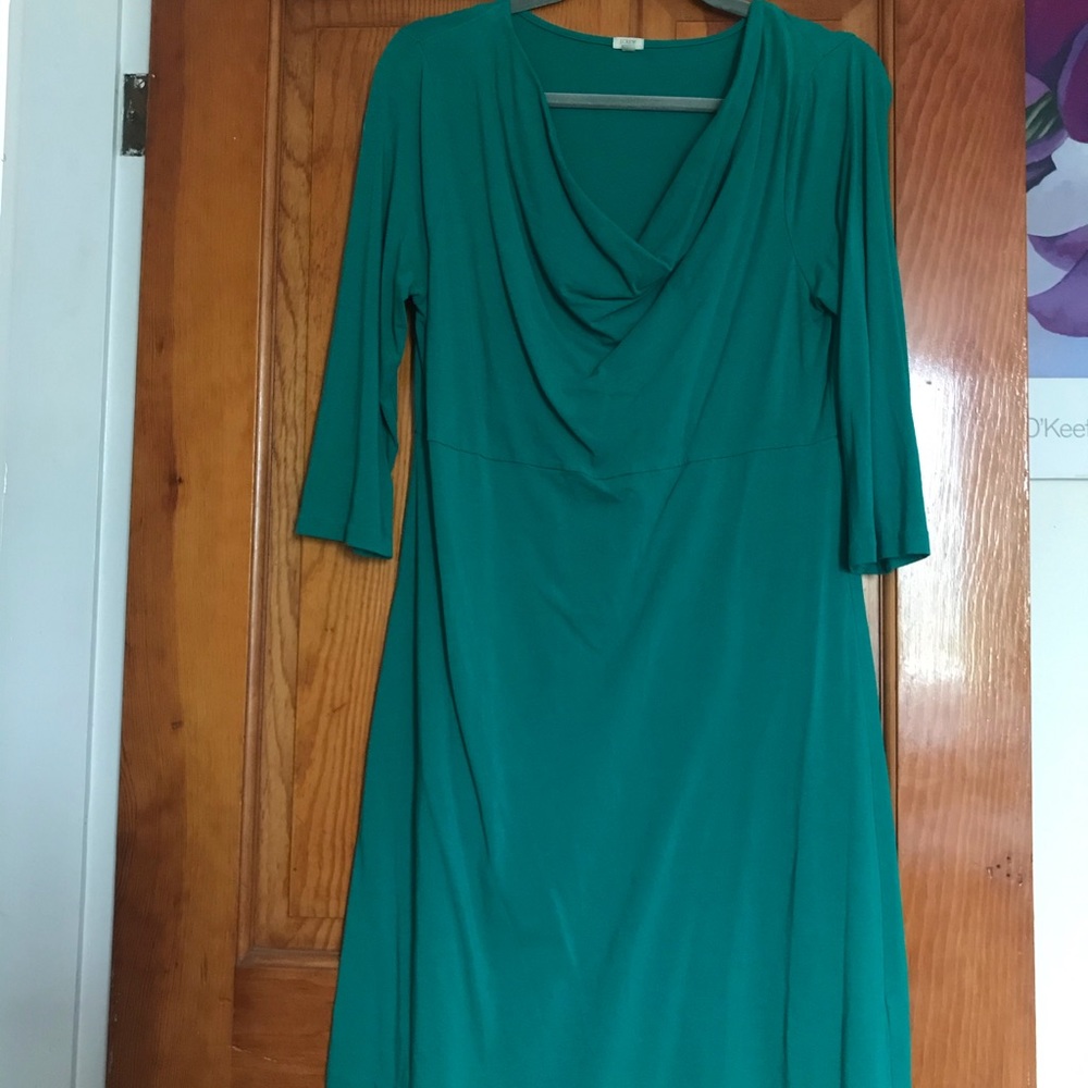 Jcrew 3/4 length cowl neck dress